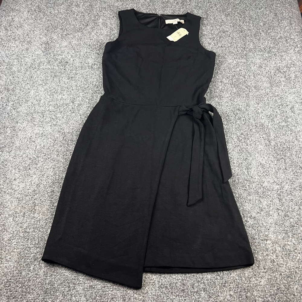 LOFT Petite Black Faux Wrap Sleeveless Dress Size 00P NWT 25807226